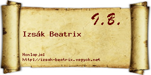 Izsák Beatrix névjegykártya