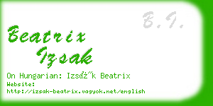 beatrix izsak business card